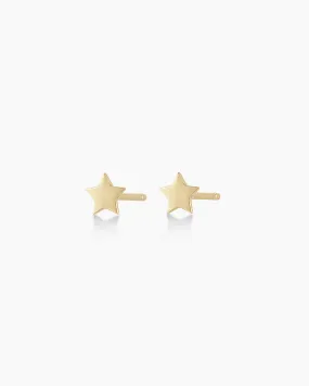 14k Gold Star Studs