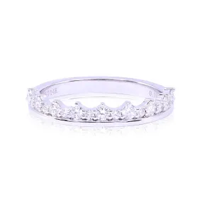 14K WHITE GOLD ROUND DIAMOND TIARA BAND 0.39CTW