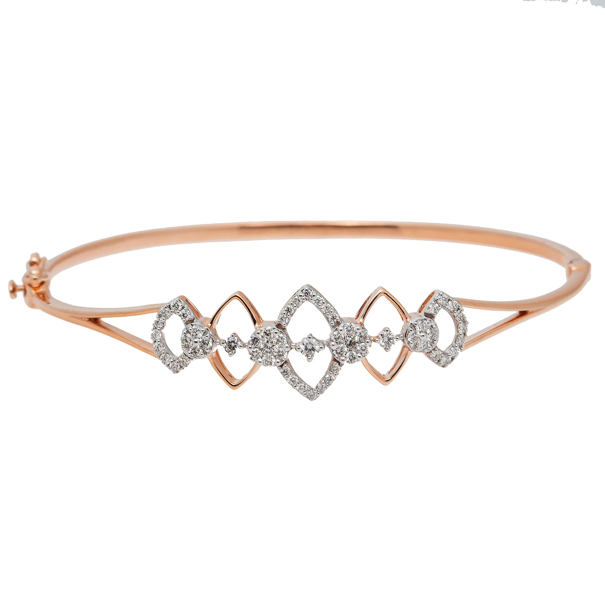 18K Rose Gold & 0.55ct Diamond Bangle (8.7gm)