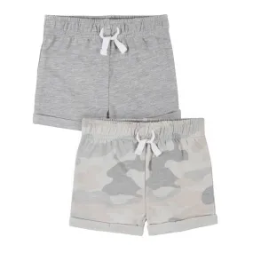 2-Pack Baby Boys Grey Camo Shorts