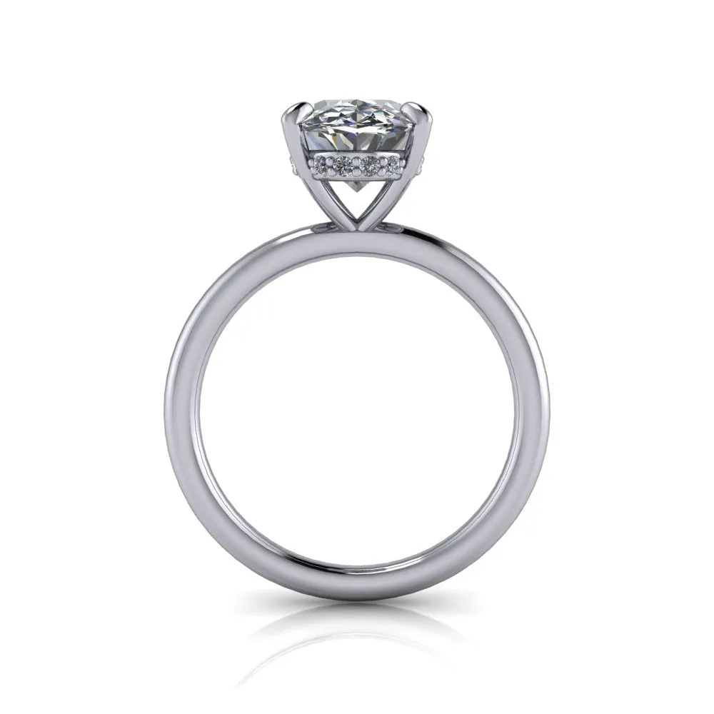 Adina No. 4 Lab Grown Diamond Engagement Ring Hidden Halo