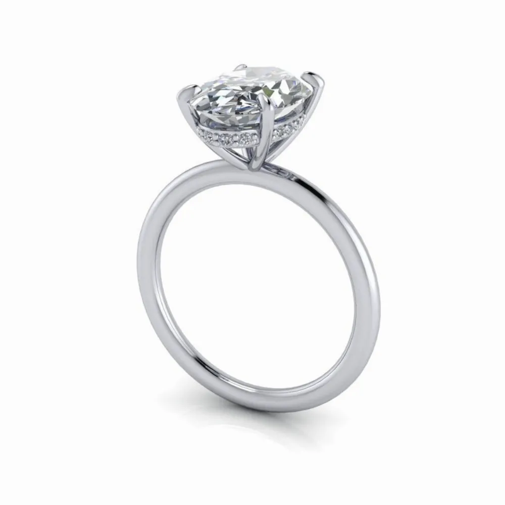 Adina No. 4 Lab Grown Diamond Engagement Ring Hidden Halo