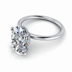 Adina No. 4 Lab Grown Diamond Engagement Ring Hidden Halo