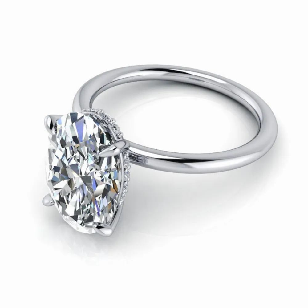 Adina No. 4 Lab Grown Diamond Engagement Ring Hidden Halo