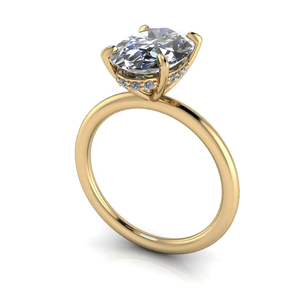 Adina No. 4 Lab Grown Diamond Engagement Ring Hidden Halo