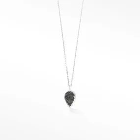 Adorn Petite Black Druzy Silver Necklace