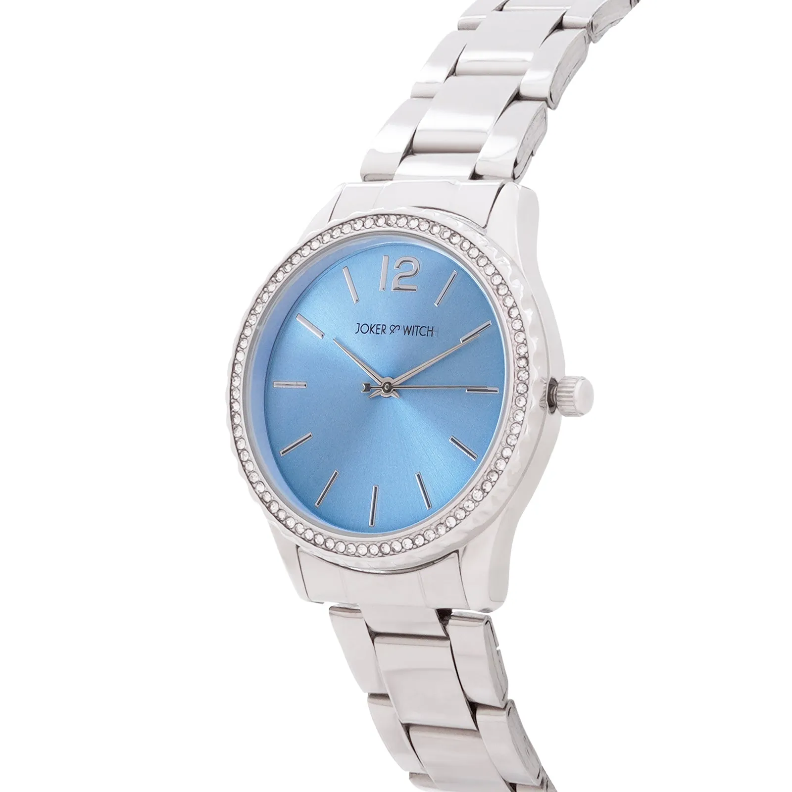 Adrenalina Blue Dial Silver Metallic Strap Watch