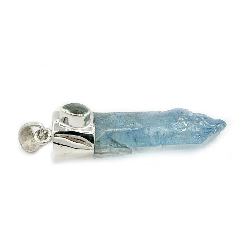 Aqua Aura Blue Topaz Pendant (A)