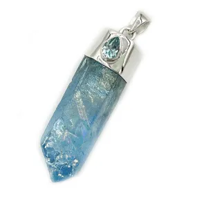 Aqua Aura Blue Topaz Pendant (A)