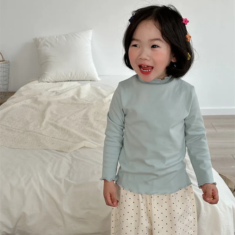 Baby Kid Girls Solid Color Tops Wholesale 240301127