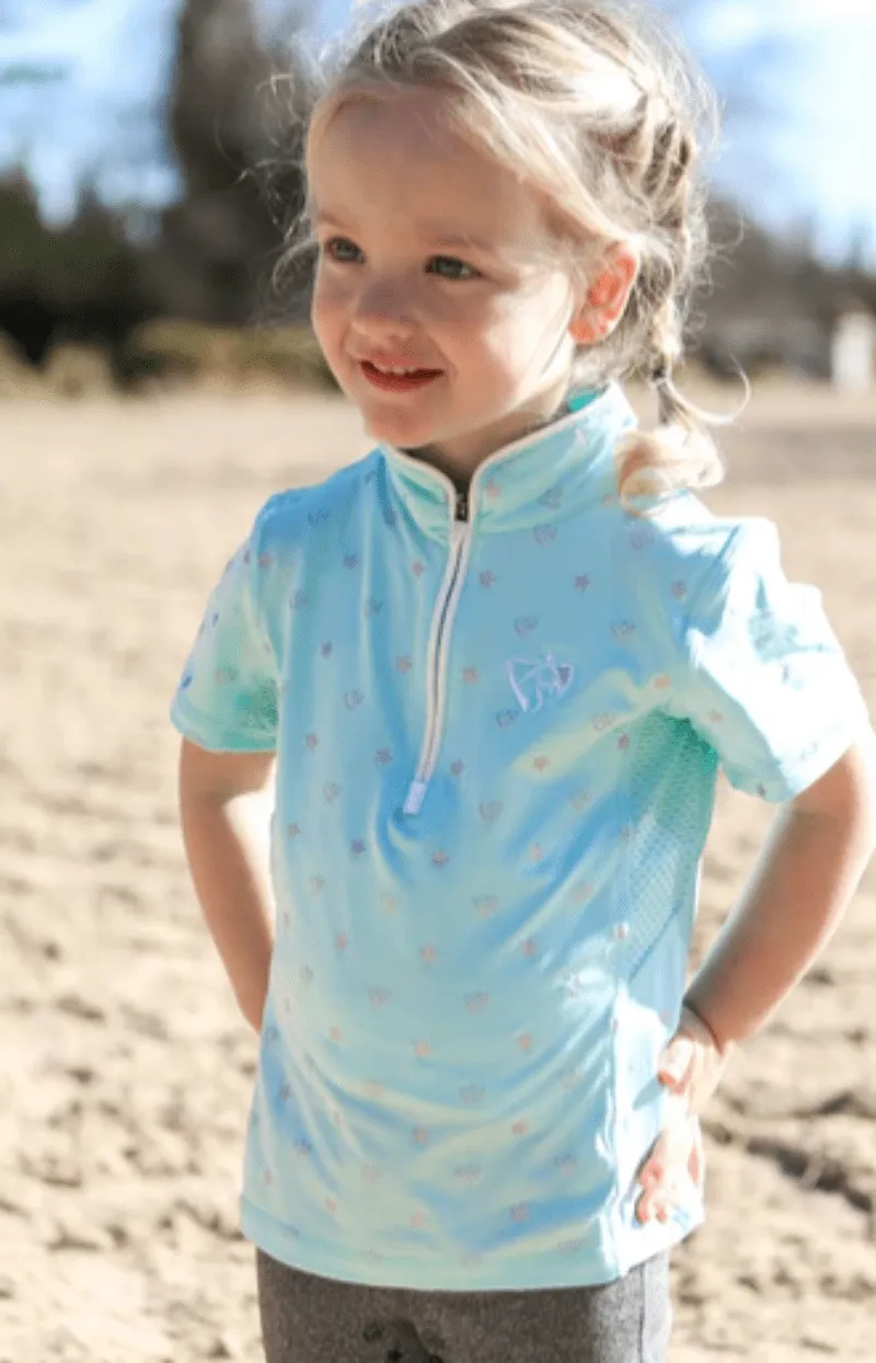 Bare Equestrian Shirt Quarter Zip Princess Teal