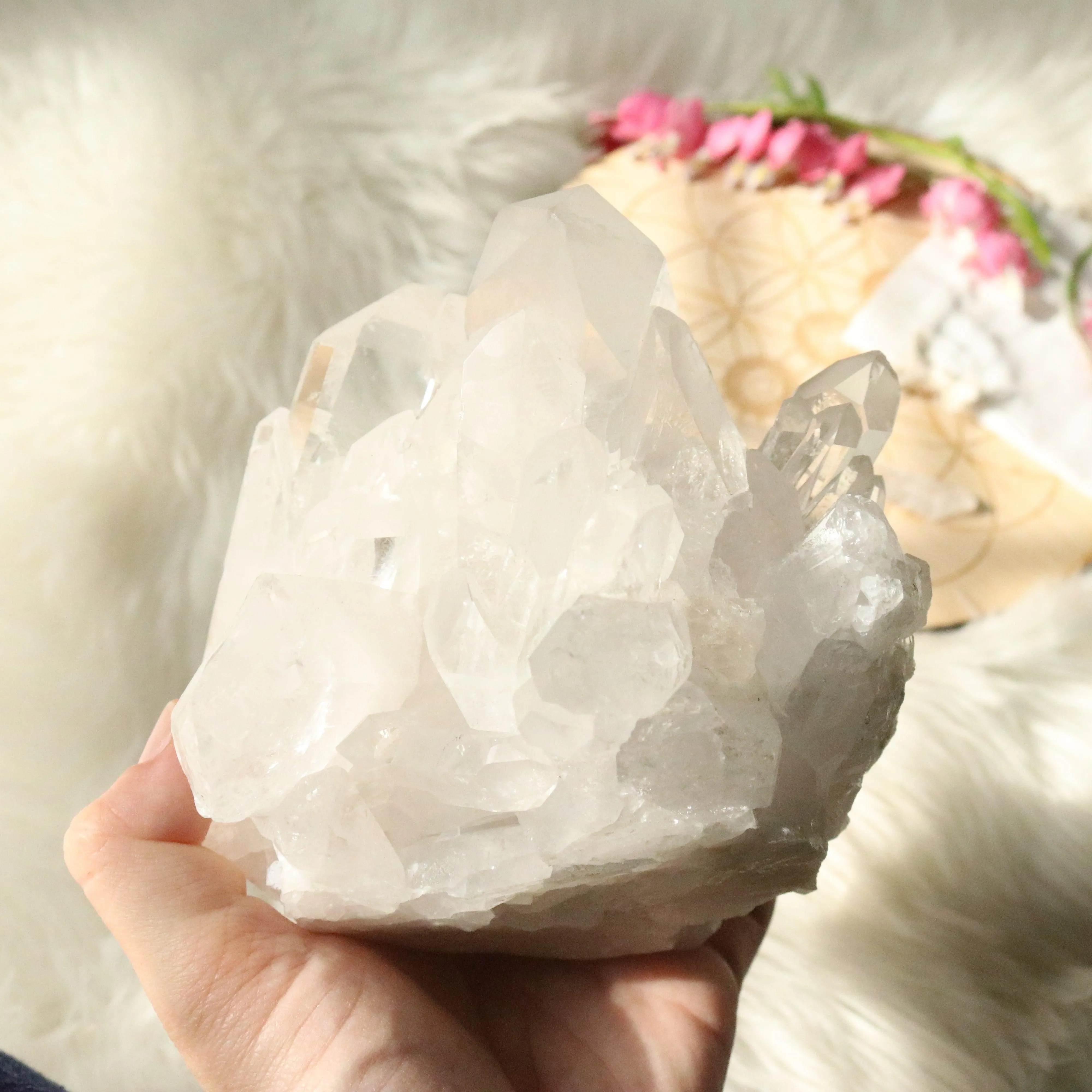 BIG Clear Quartz Cluster Grade A from Brazil~ With Rainbows!