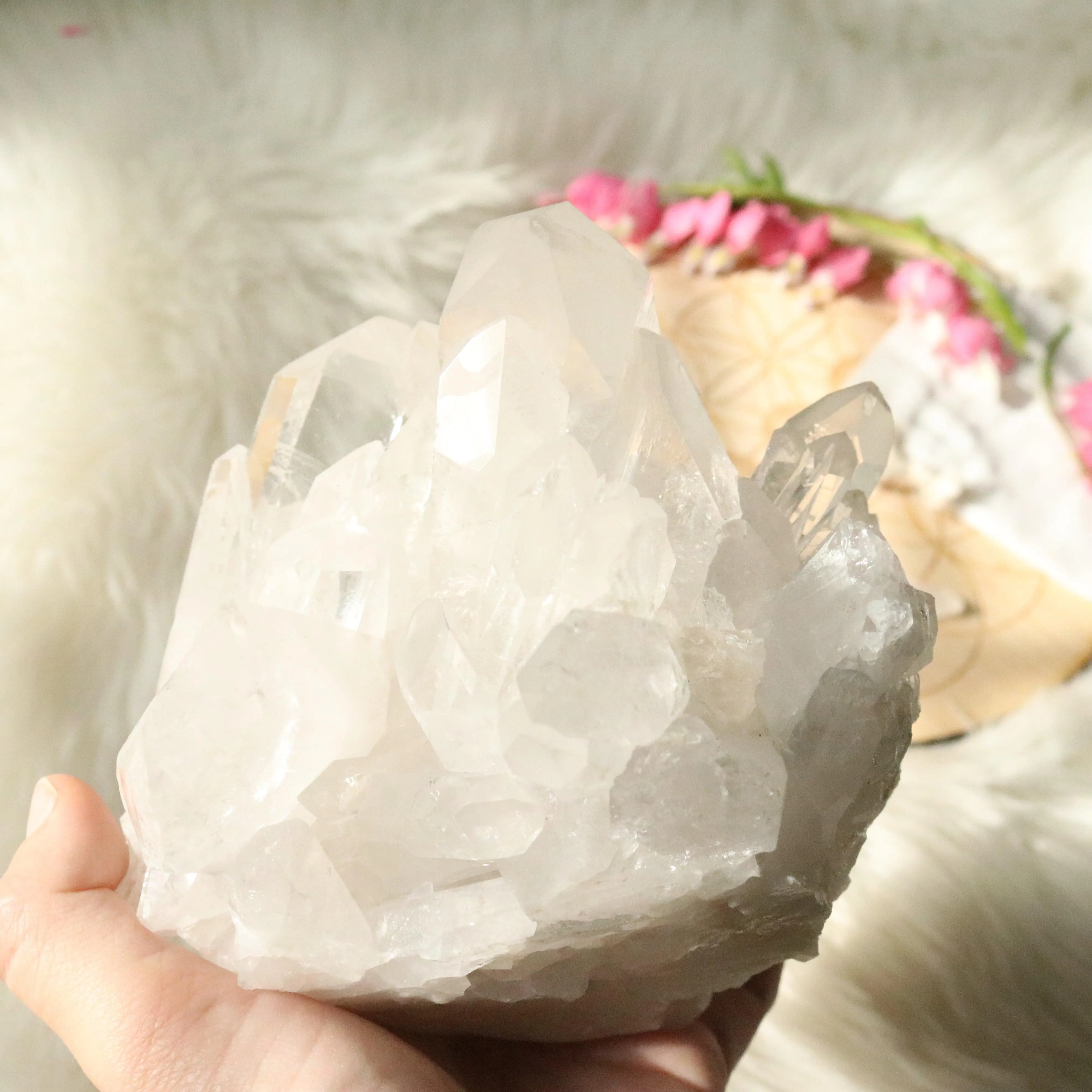 BIG Clear Quartz Cluster Grade A from Brazil~ With Rainbows!