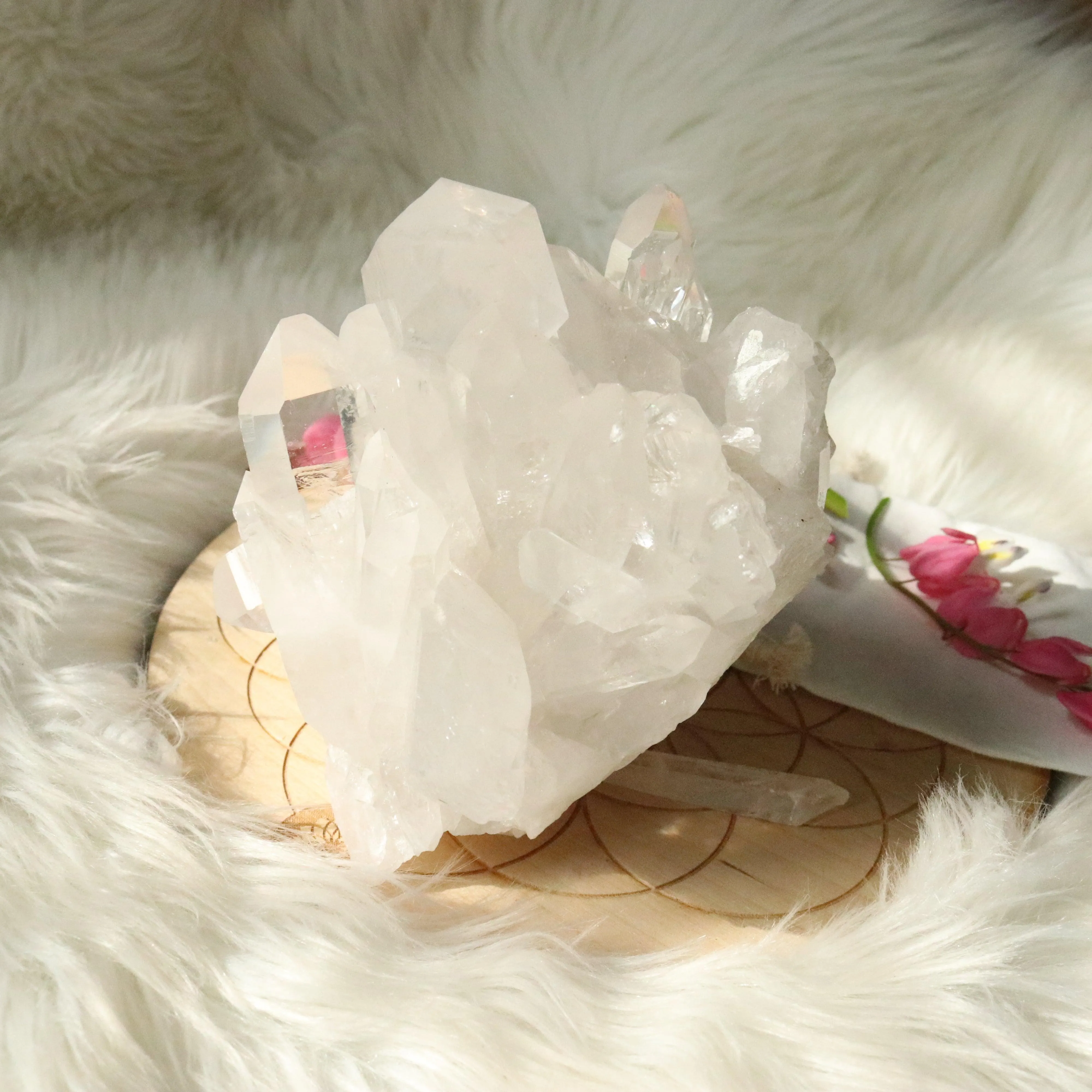 BIG Clear Quartz Cluster Grade A from Brazil~ With Rainbows!