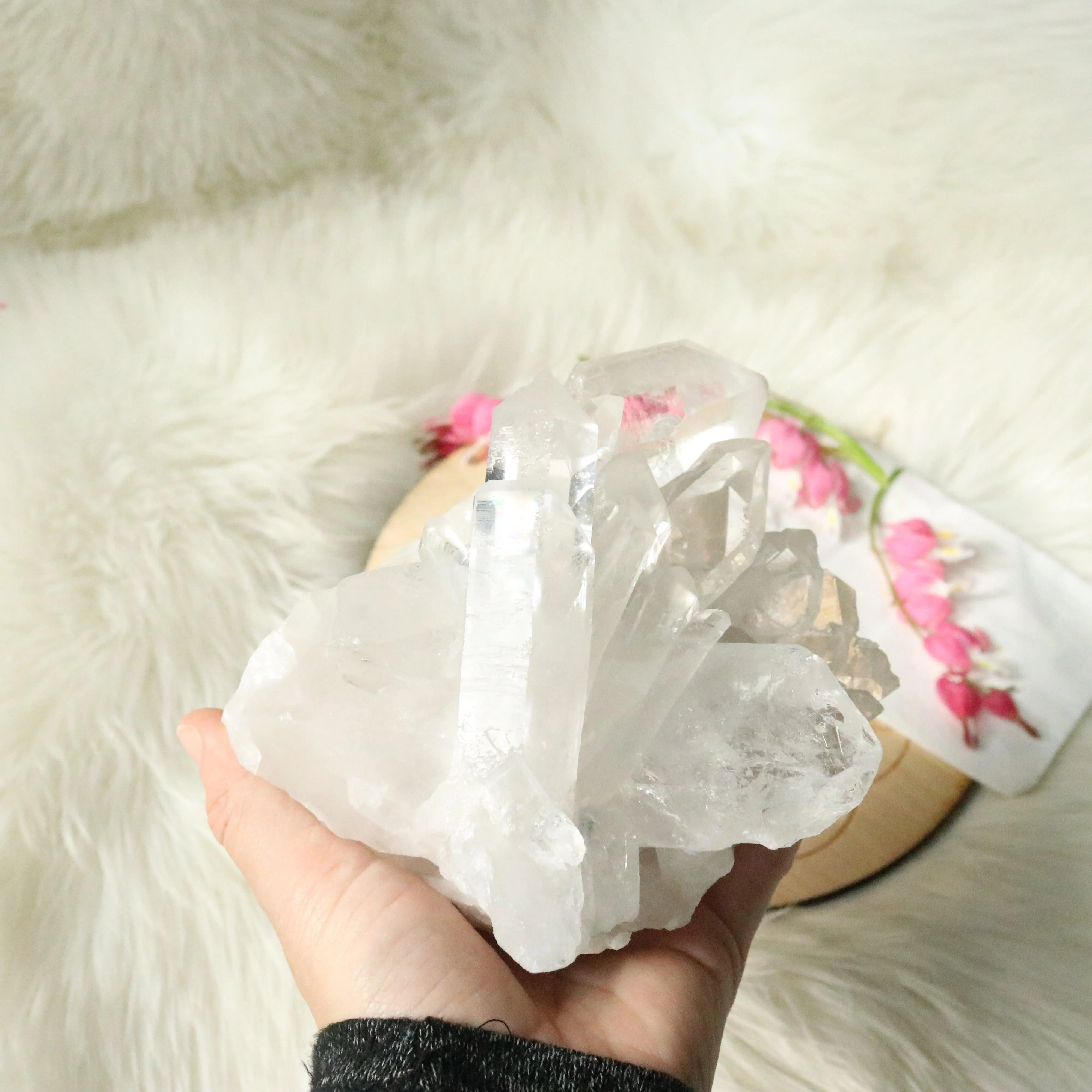 BIG Clear Quartz Cluster Grade A from Brazil~ With Rainbows!