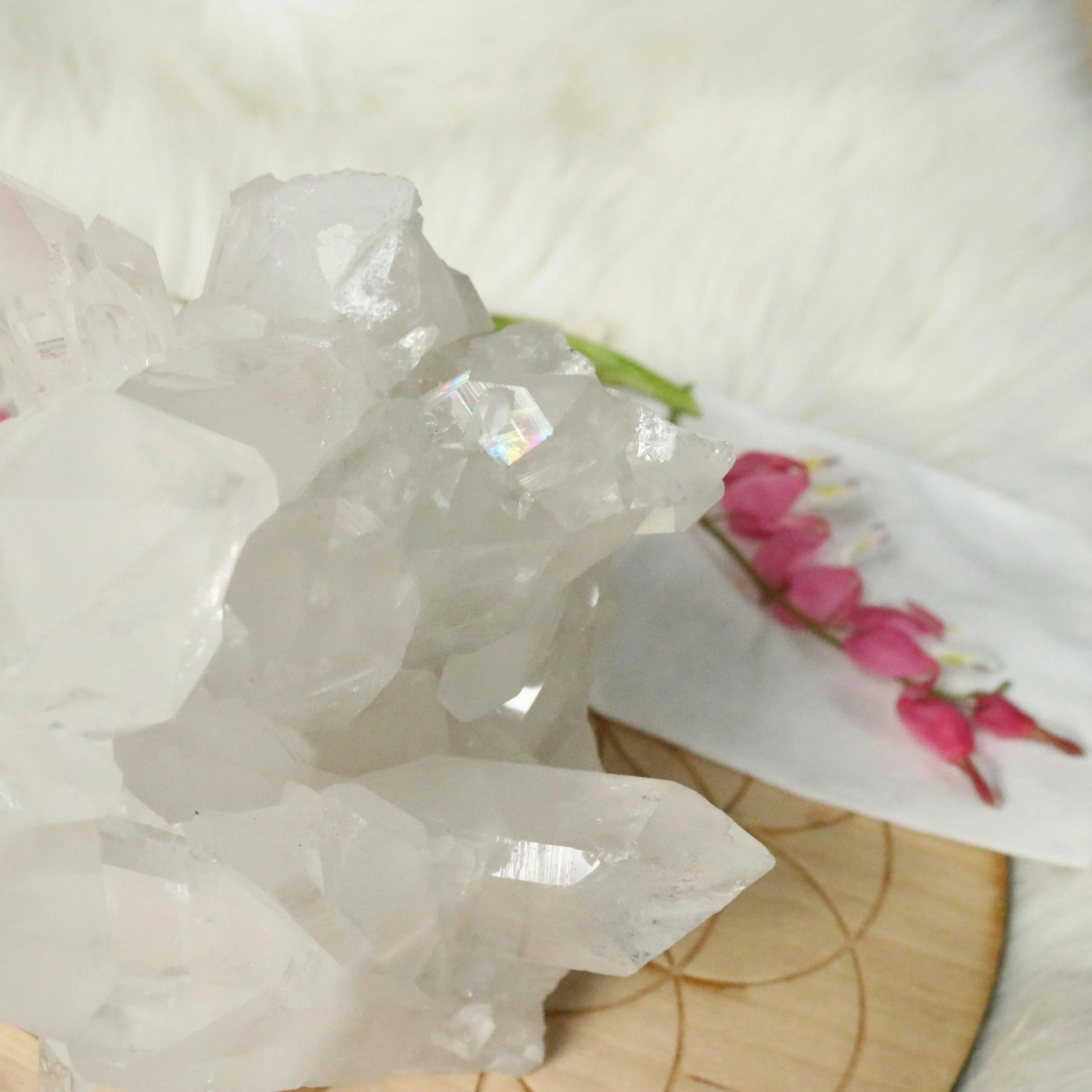 BIG Clear Quartz Cluster Grade A from Brazil~ With Rainbows!