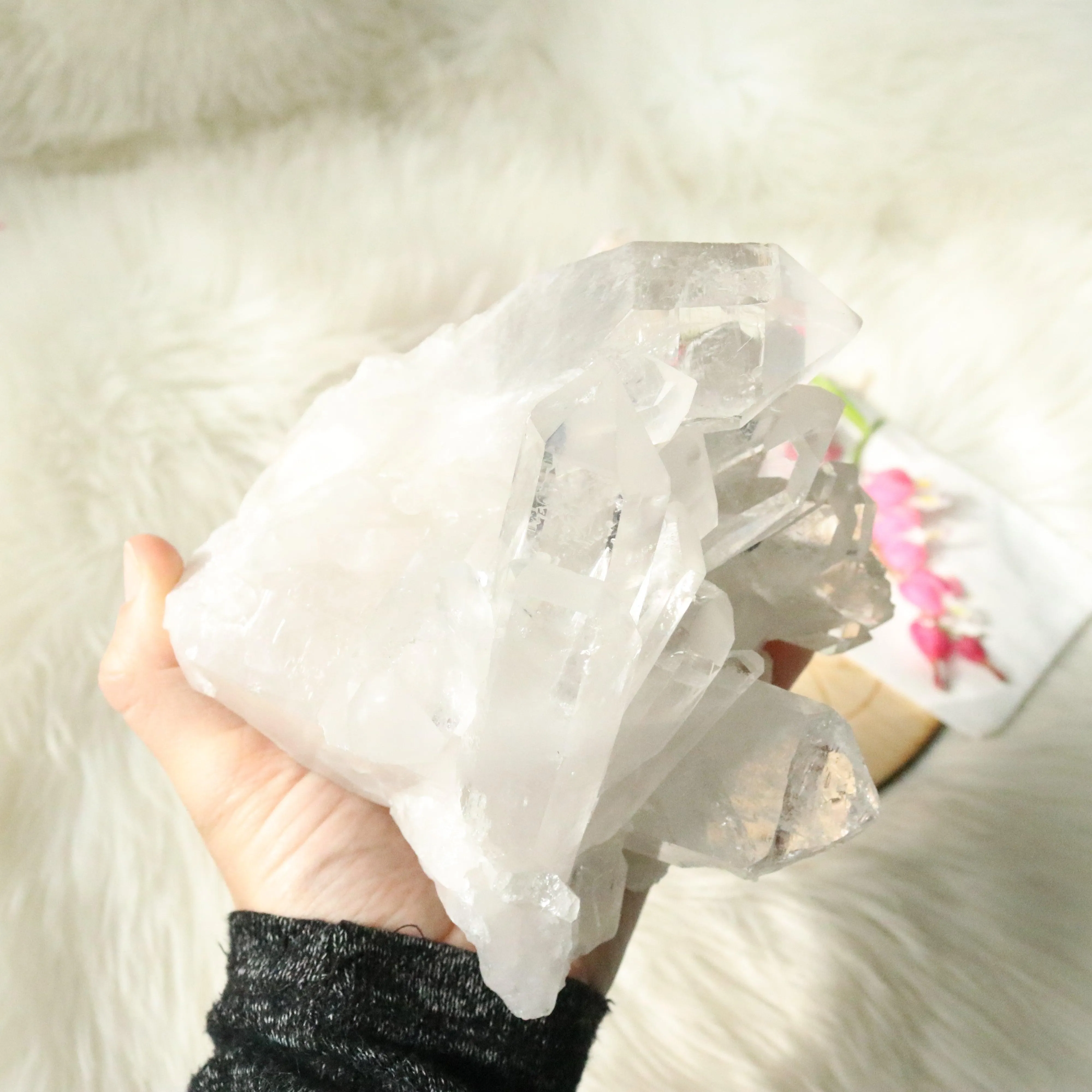 BIG Clear Quartz Cluster Grade A from Brazil~ With Rainbows!