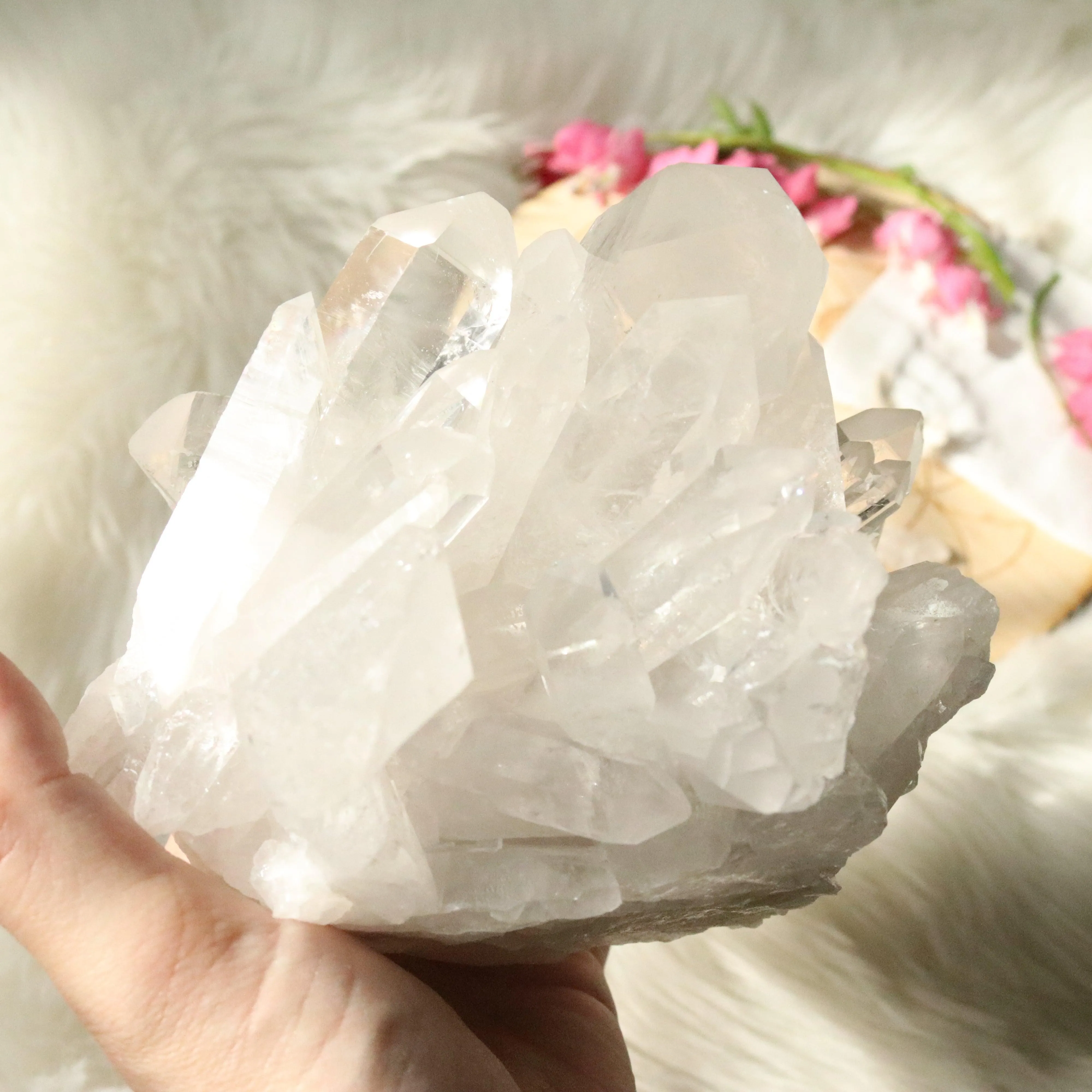 BIG Clear Quartz Cluster Grade A from Brazil~ With Rainbows!