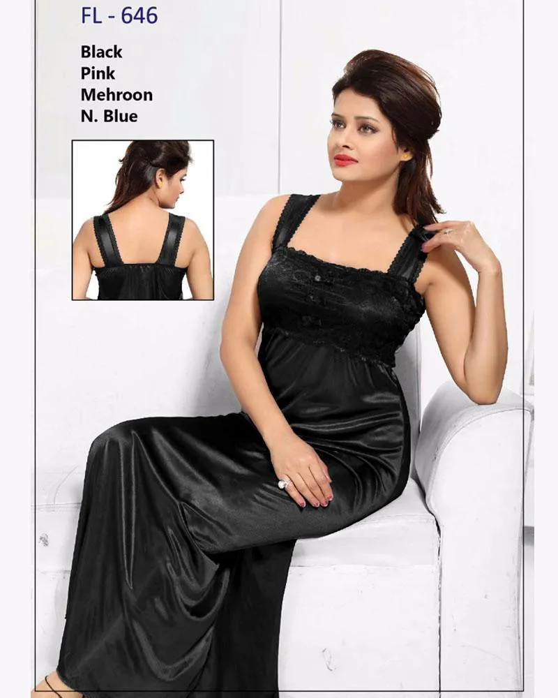 Black Stylish FL-646 - Flourish Exclusive Bridal Nighty Collection