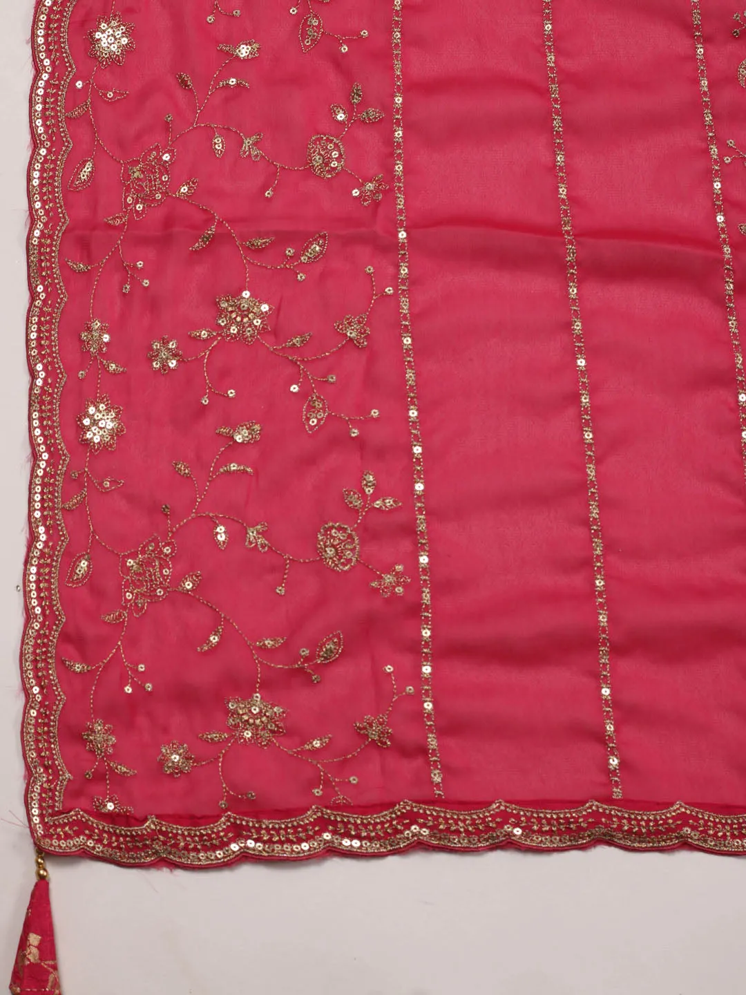 Booti Embroidered Organza Unstitched Suit Piece With Dupatta