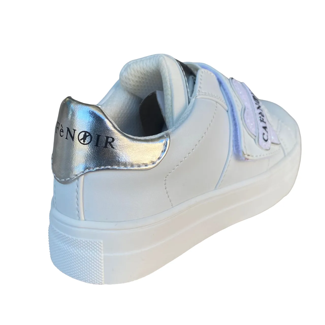 Cafè Noir girl's shoe with elastic band and velcro C-2422w white