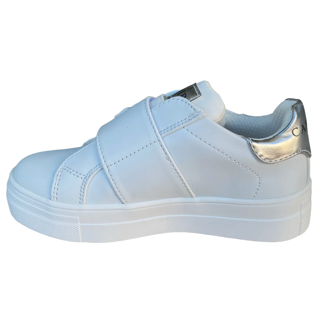 Cafè Noir girl's shoe with elastic band and velcro C-2422w white