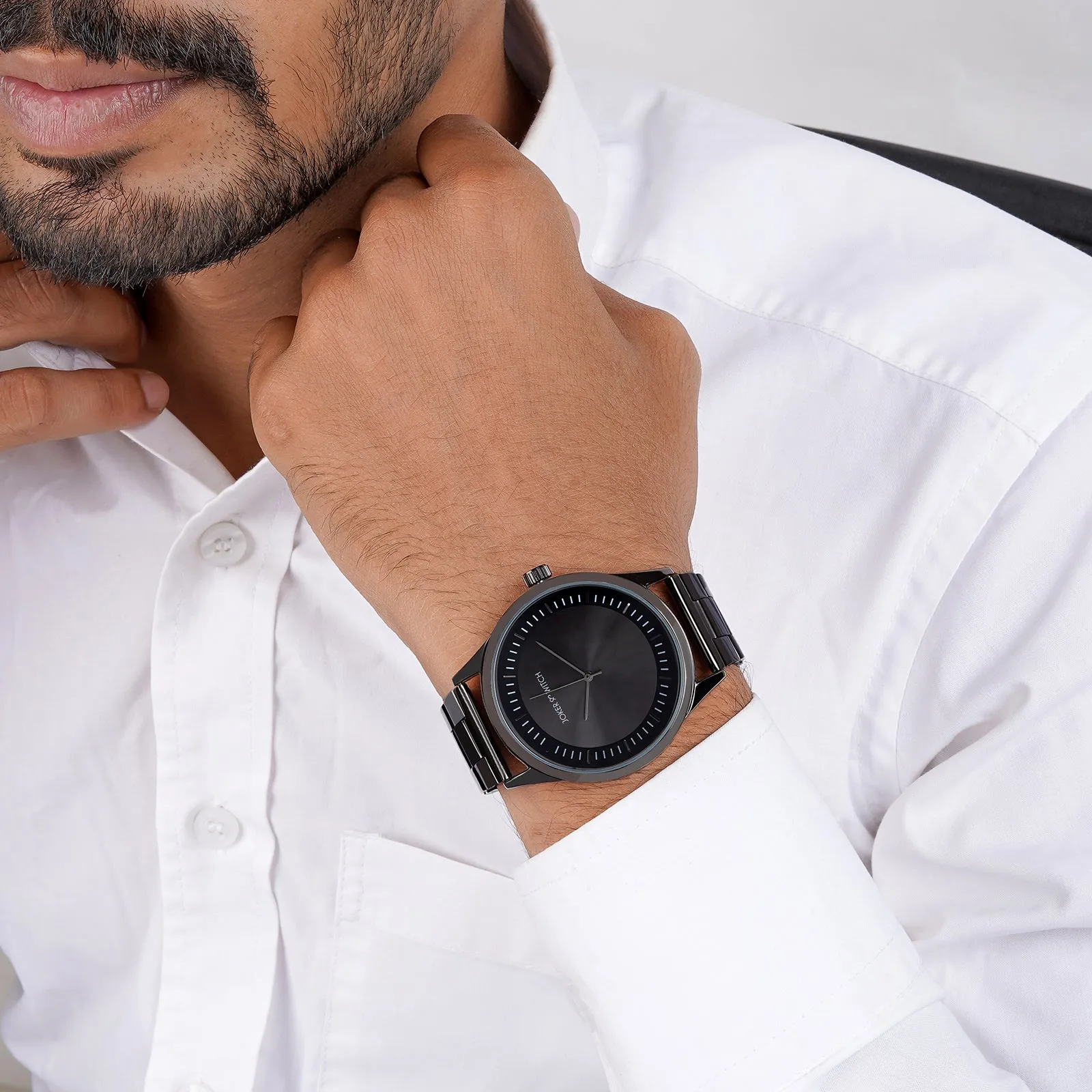 Carioca Gunmetal Metallic Strap Watch