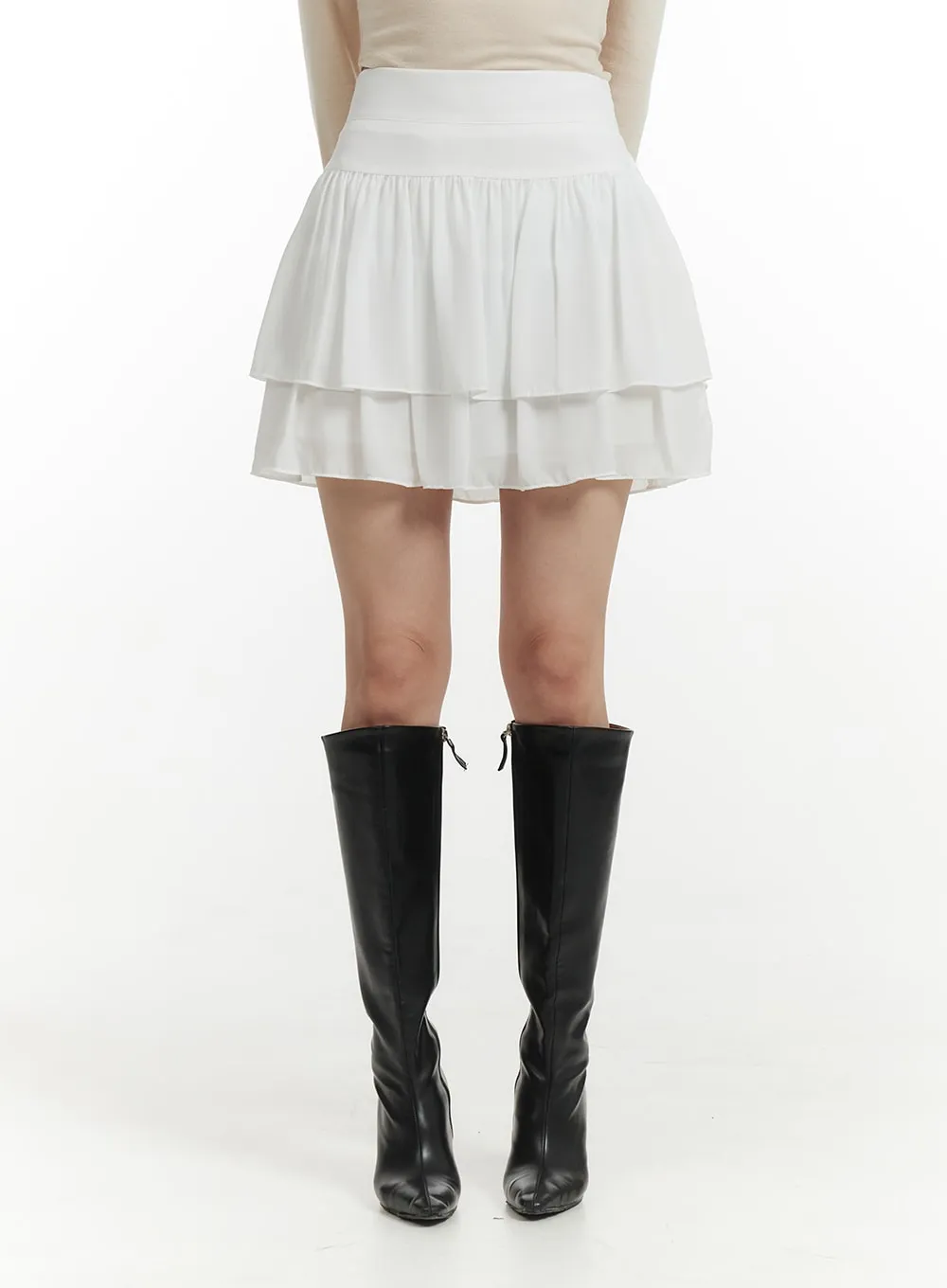 Chiffon Ruffled Mini Skirt IM406