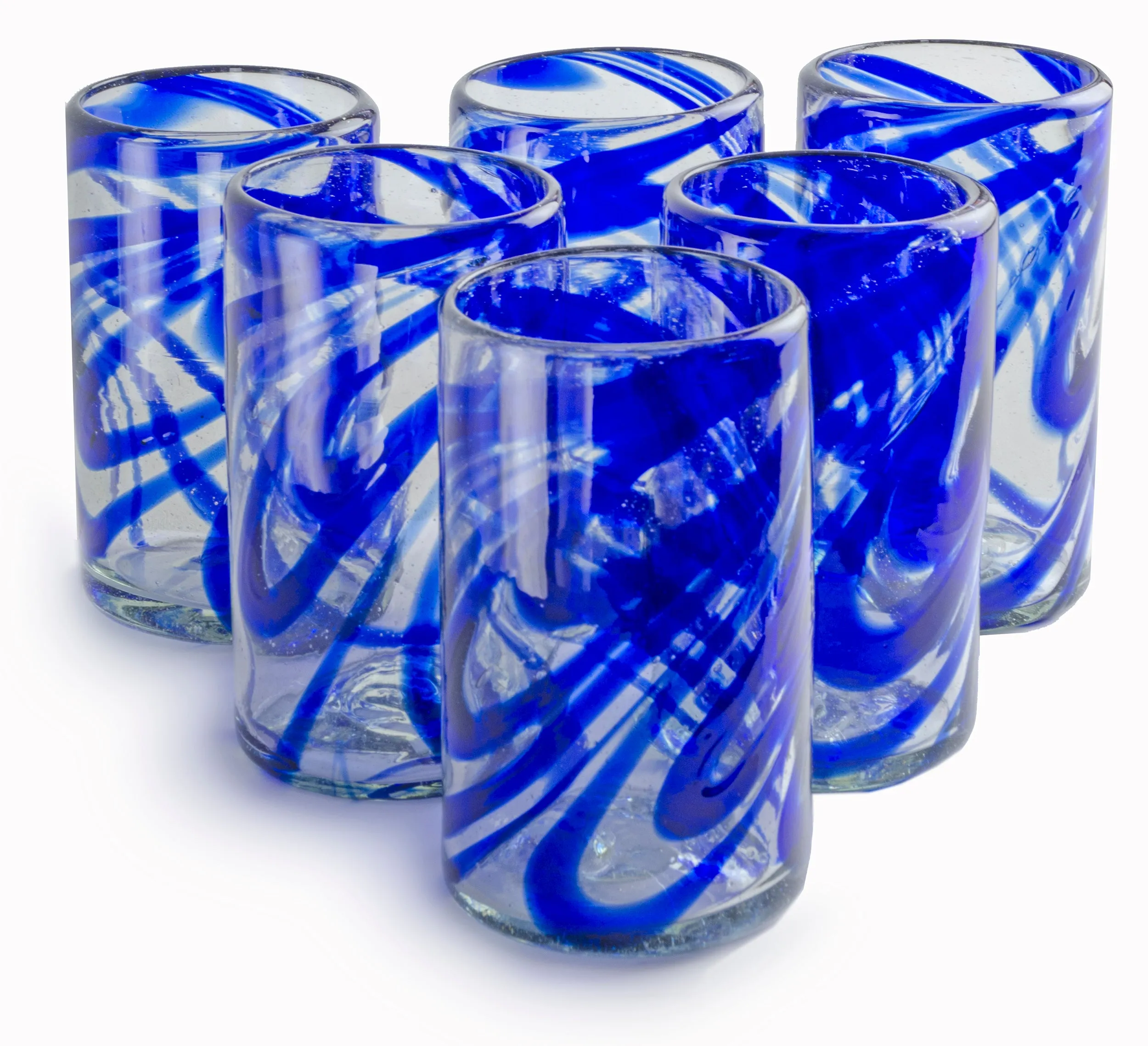 Cobalt Blue Swirl Tumbler - 16 oz - Set of 6