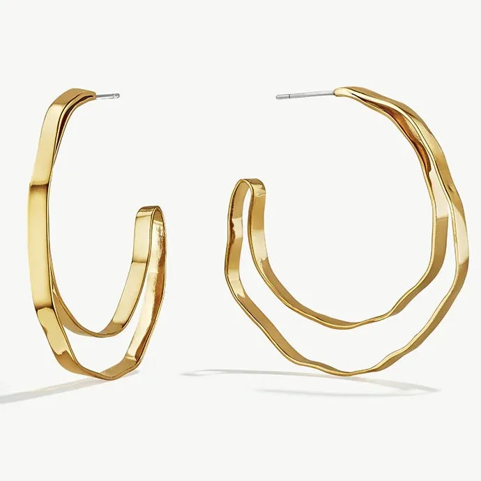 Crisp Gold Fuliwa Hoop Earrings