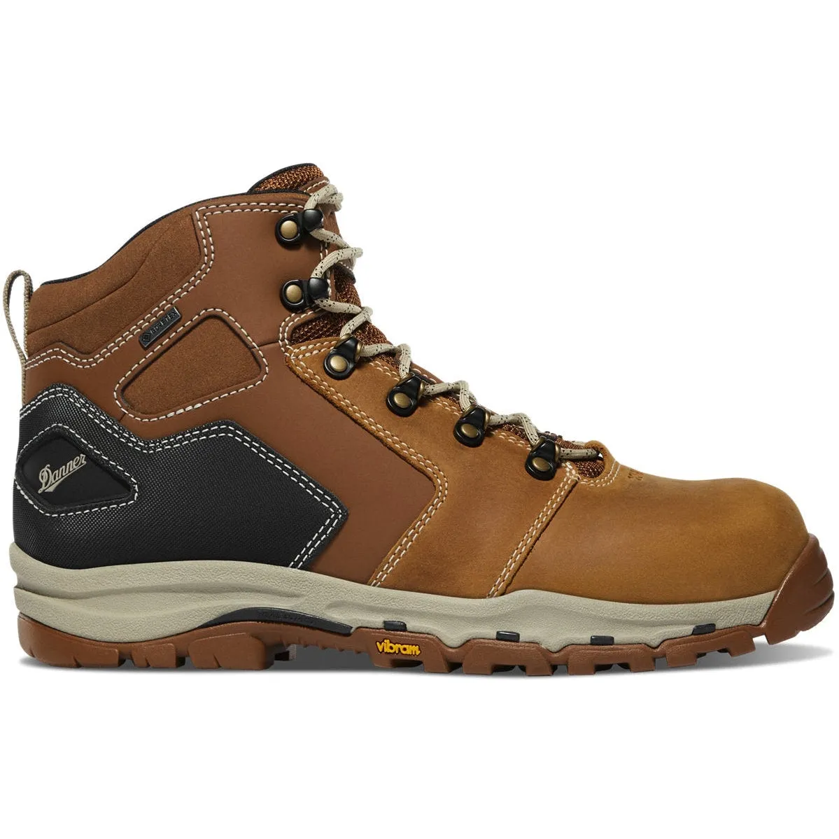 Danner Men's Vicious 4.5 Plain Toe WP Slip Resist Work Boot -Tan- 13885