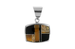 David Rosales Tiger Eye Inlaid Pendant