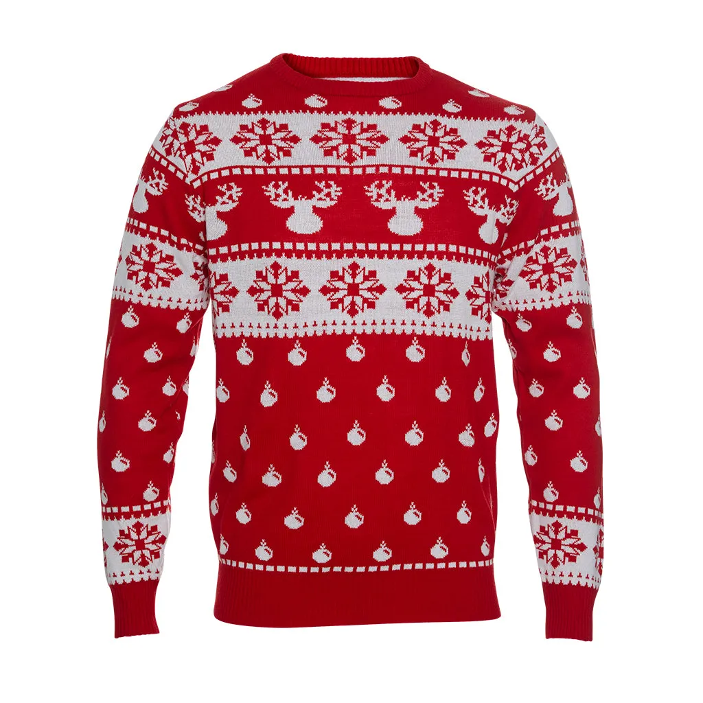 Den Klassiske Julesweater Rød - Herre.