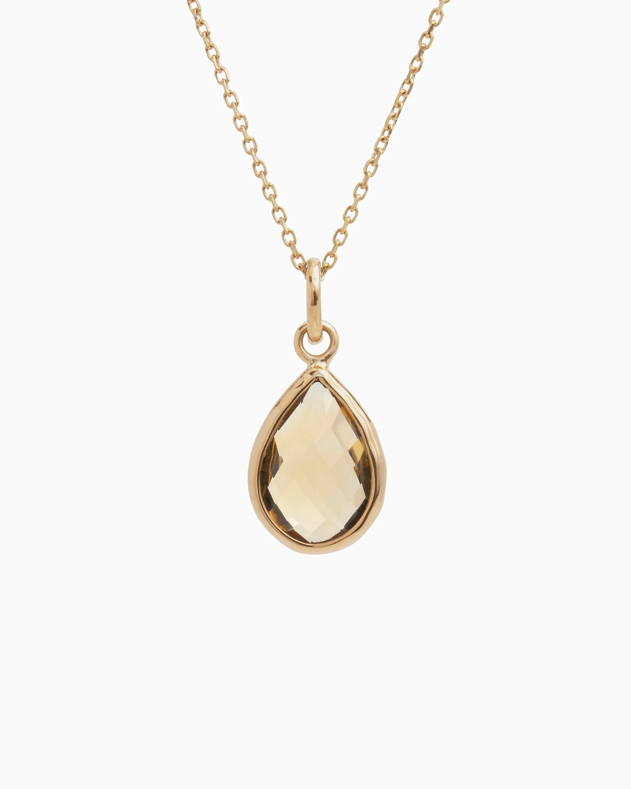 Dewdrop Stone Pendant - Citrine