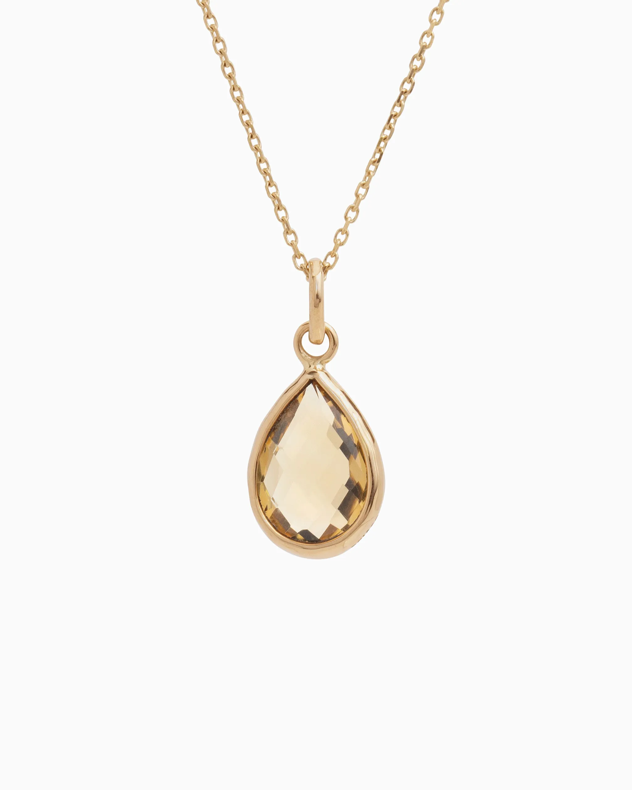 Dewdrop Stone Pendant - Citrine