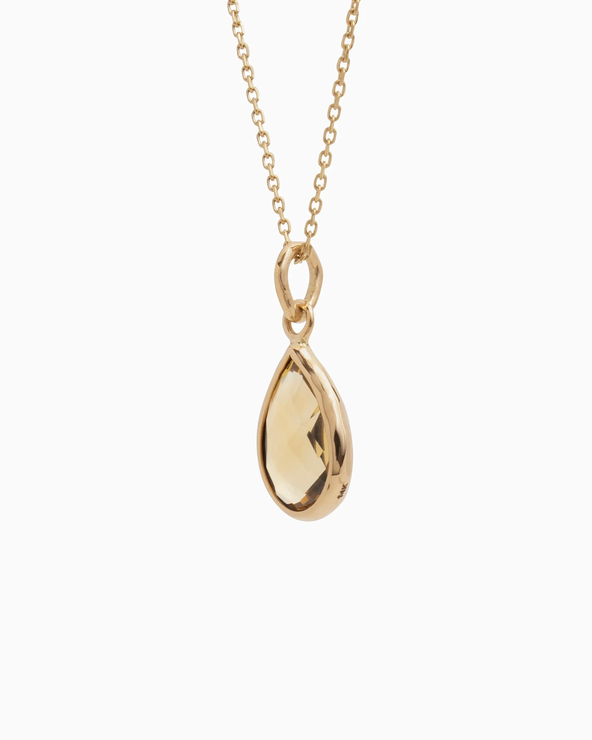 Dewdrop Stone Pendant - Citrine