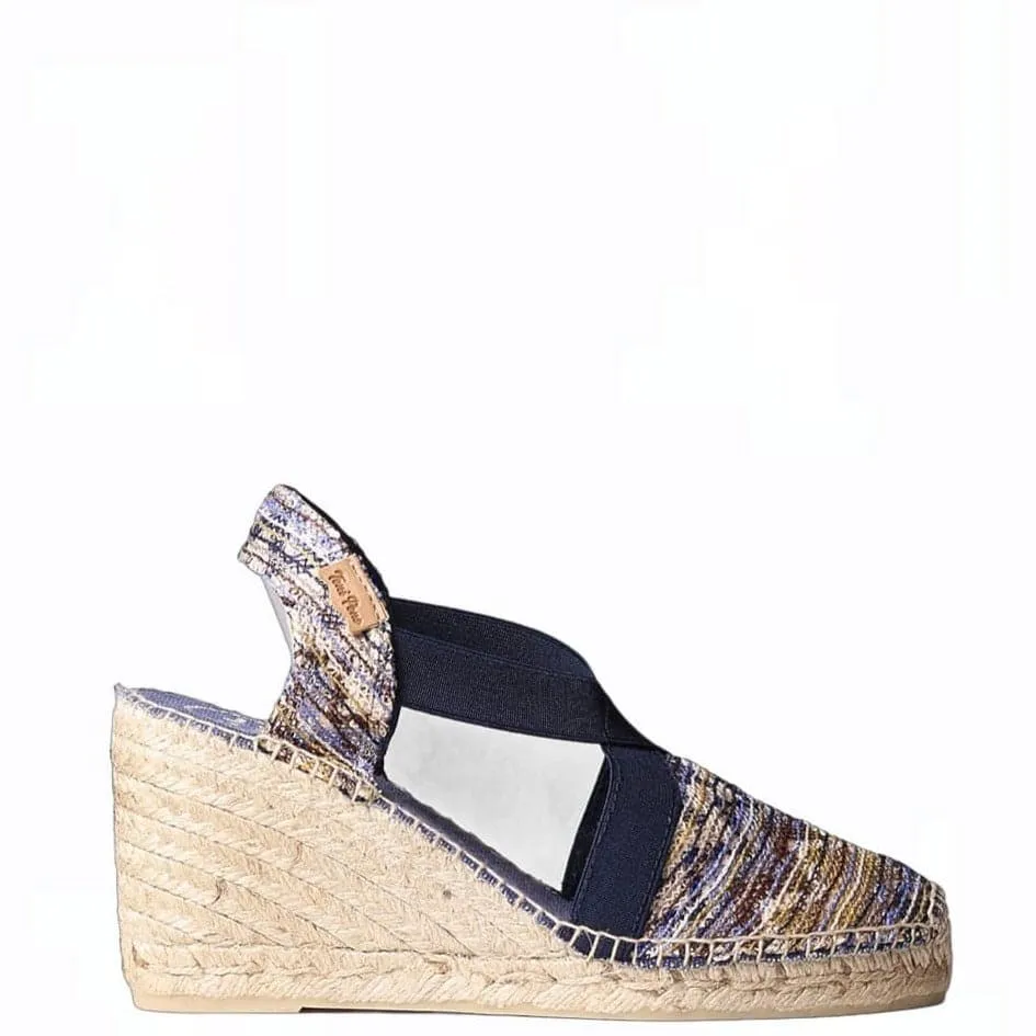 Embroidered Cotton Blend Wedge Espadrille for Women - Terra-7KT