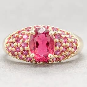 Estate 14K Y Gold 1.41cttw Ruby Cocktail Ring