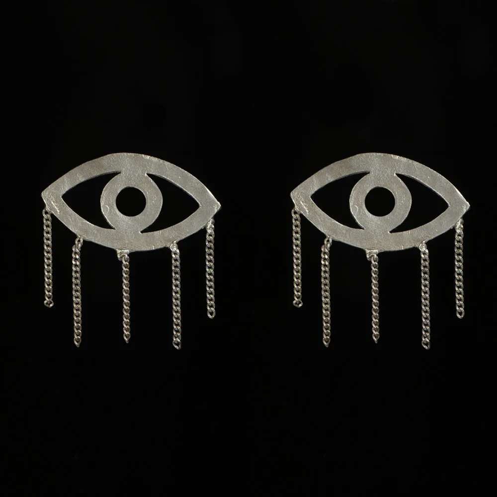 Evil Eye Handcrafted Sterling Silver Earring