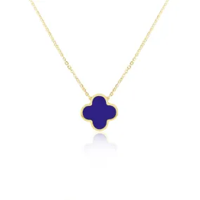 Extra Large Lapis Single Clover Necklace