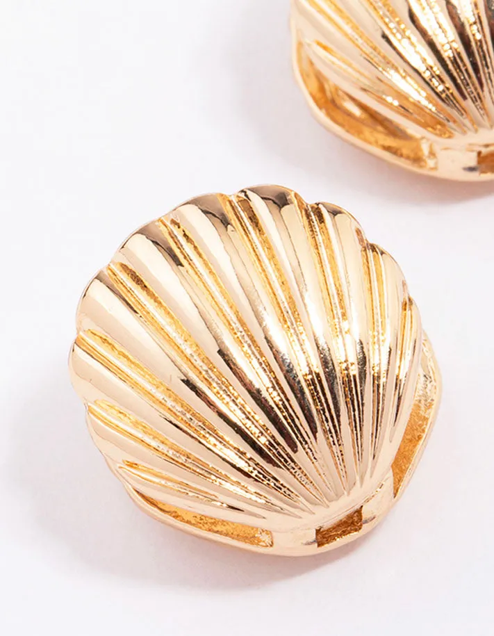 Gold Small Shell Stud Earrings