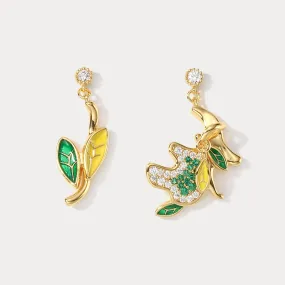 Green Leaf Earrings