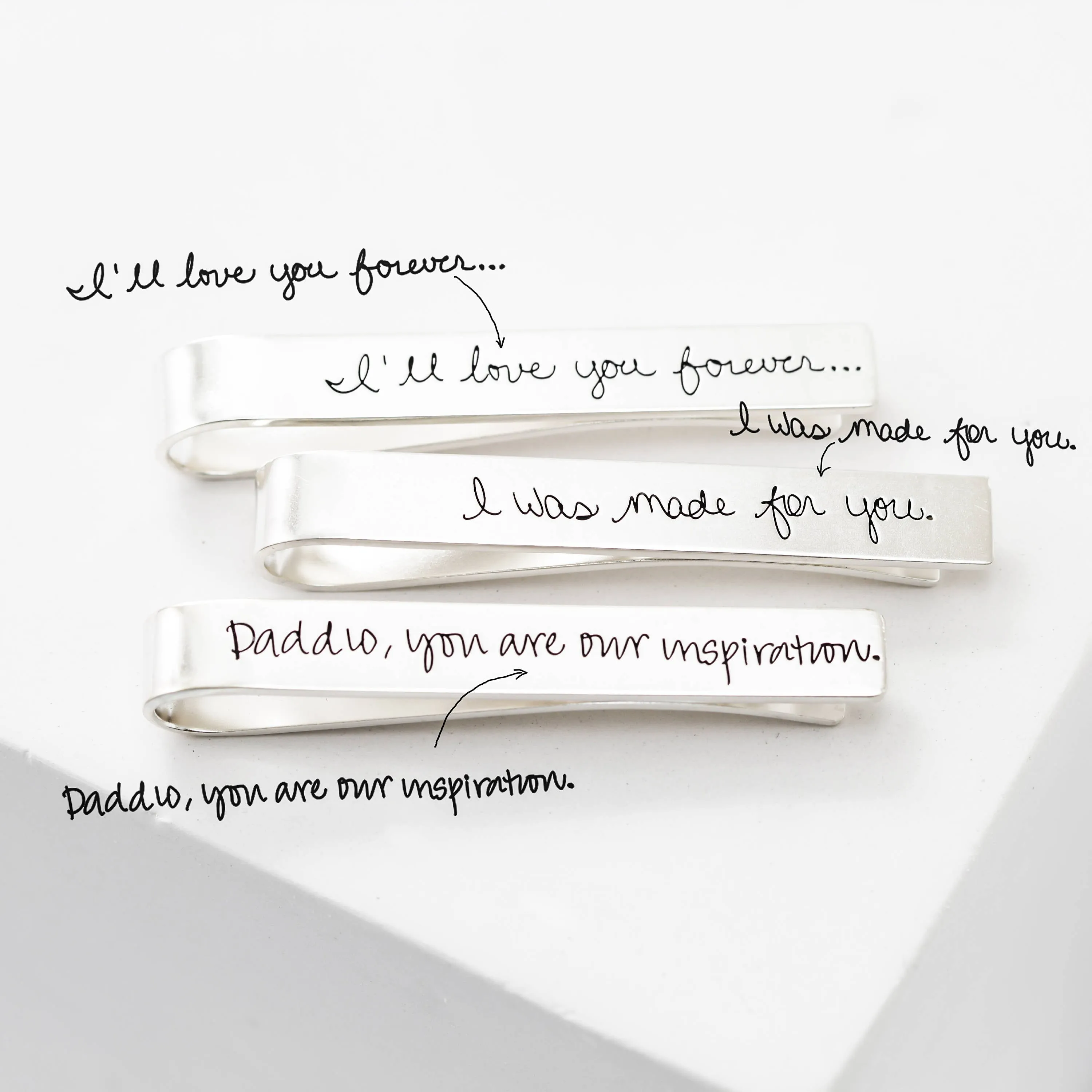 Handwriting Tie Clip