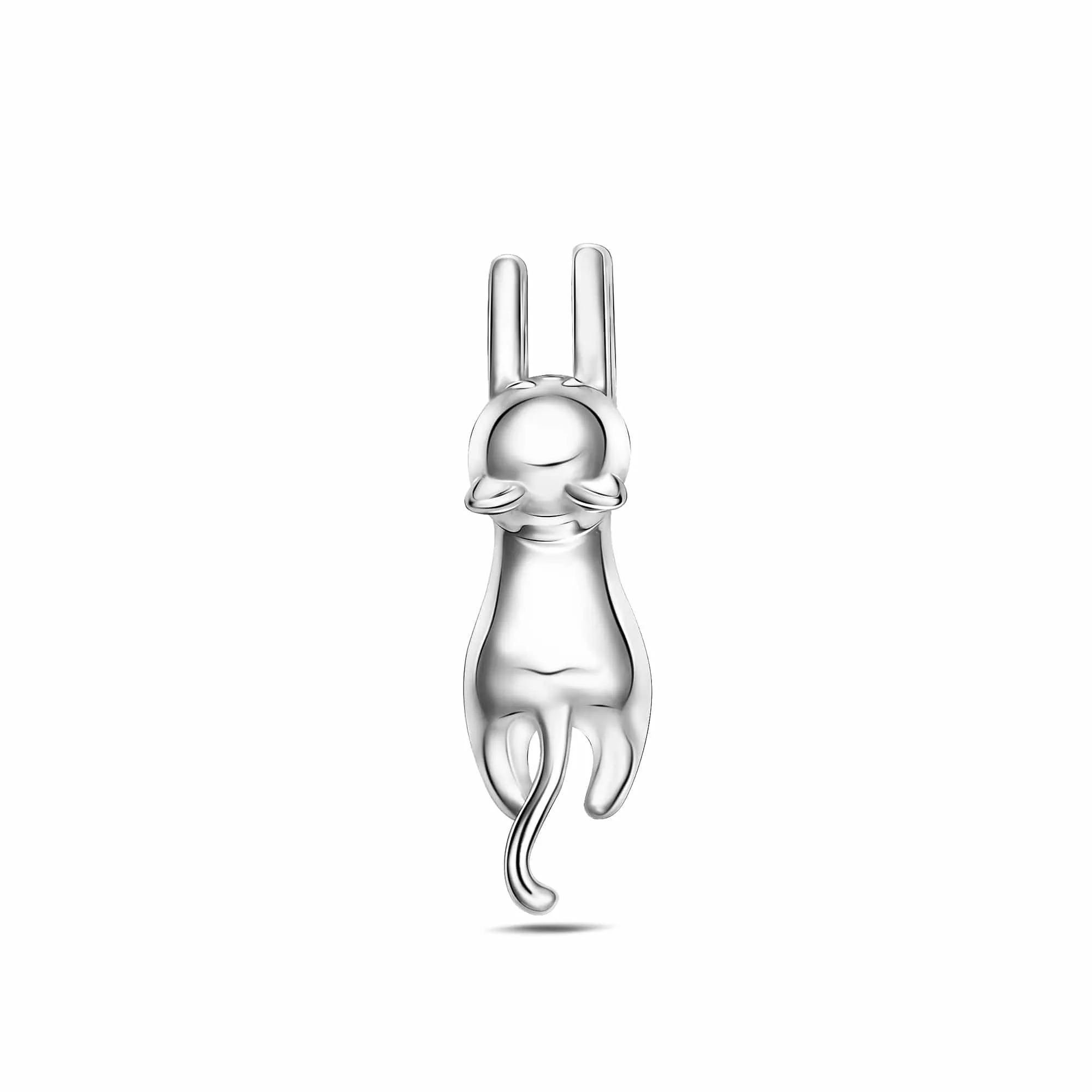 Hanging Cat Pendant Sterling Silver