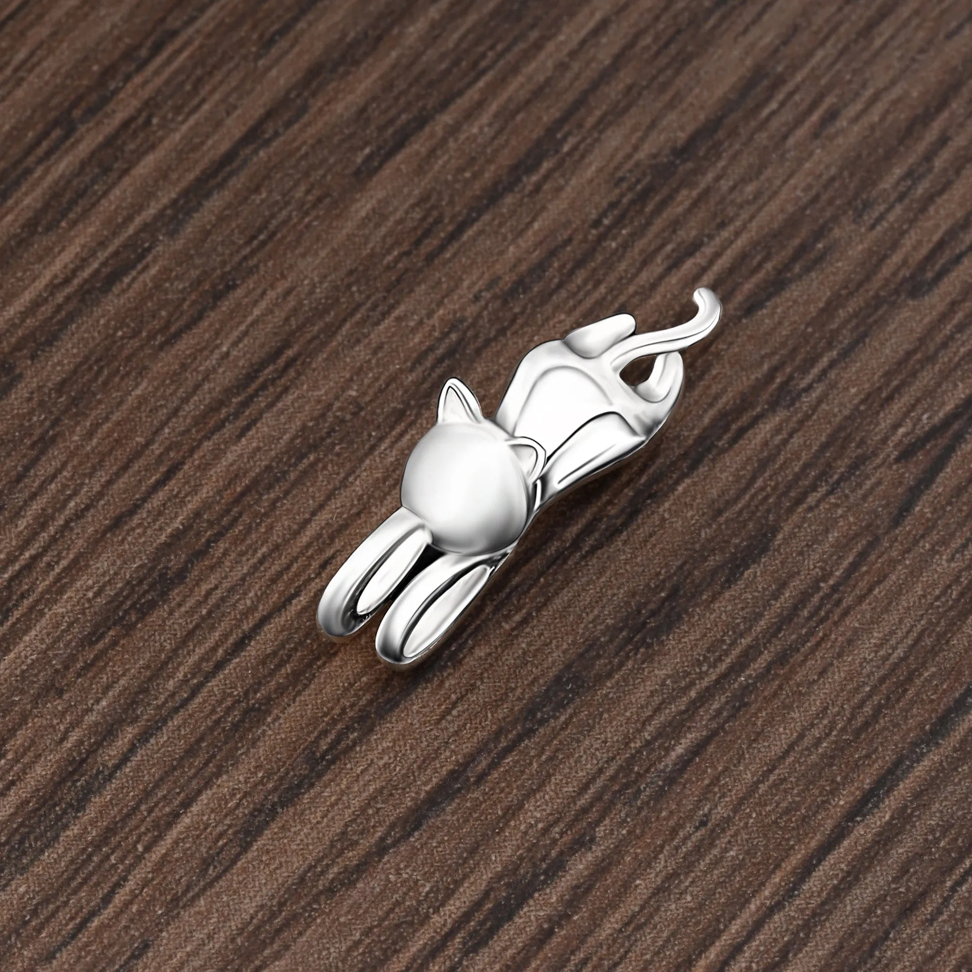 Hanging Cat Pendant Sterling Silver