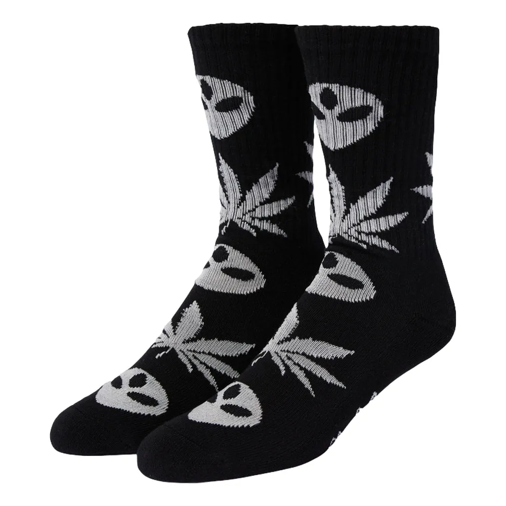 HUF HUF X ALIENLABS CREW SOCK-BLACK