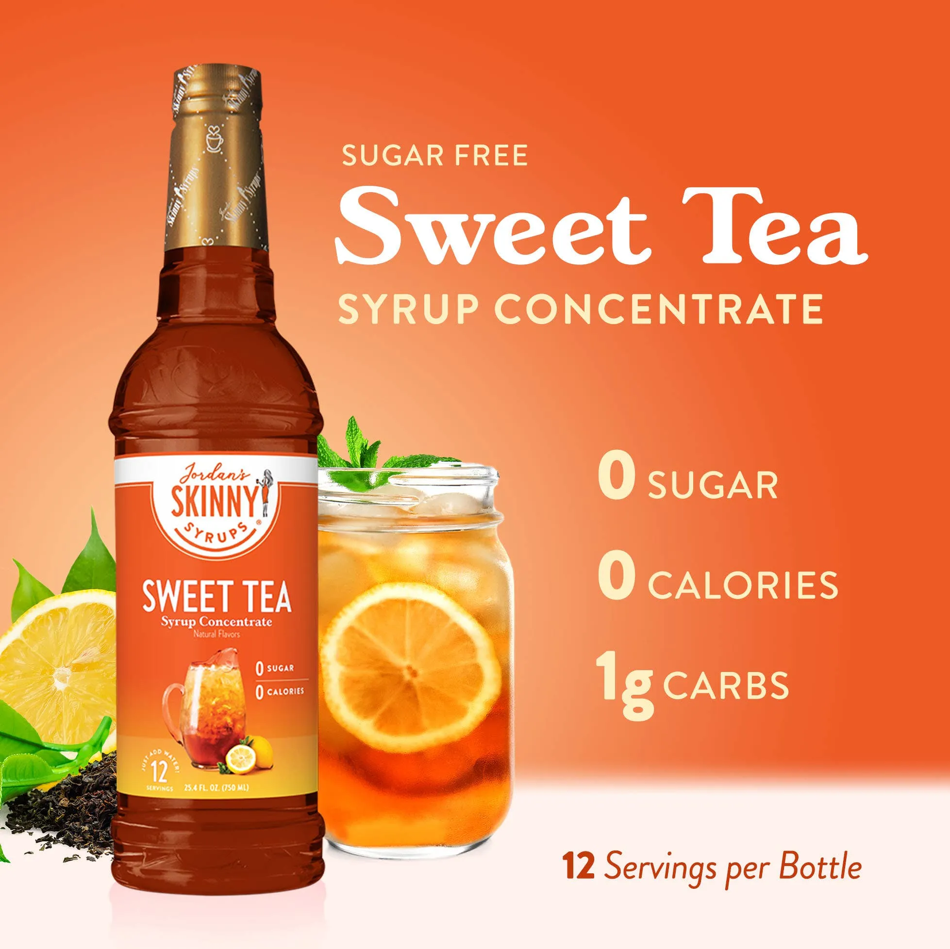 Jordan's Skinny Mixes, Sugar Free Sweet Tea Concentrate