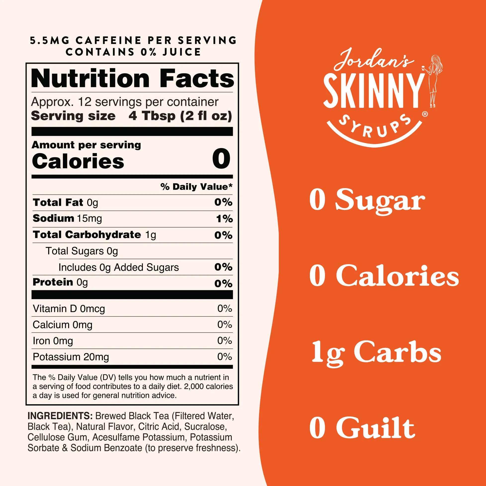 Jordan's Skinny Mixes, Sugar Free Sweet Tea Concentrate