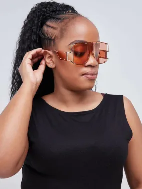 Lizola Hawa Circular Shaped Sunglasses - Wine Red