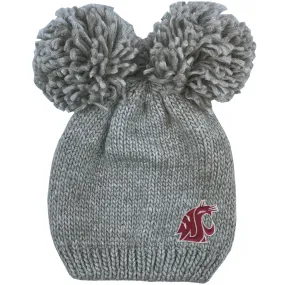 LogoFit Double Pom Gray Knit Beanie